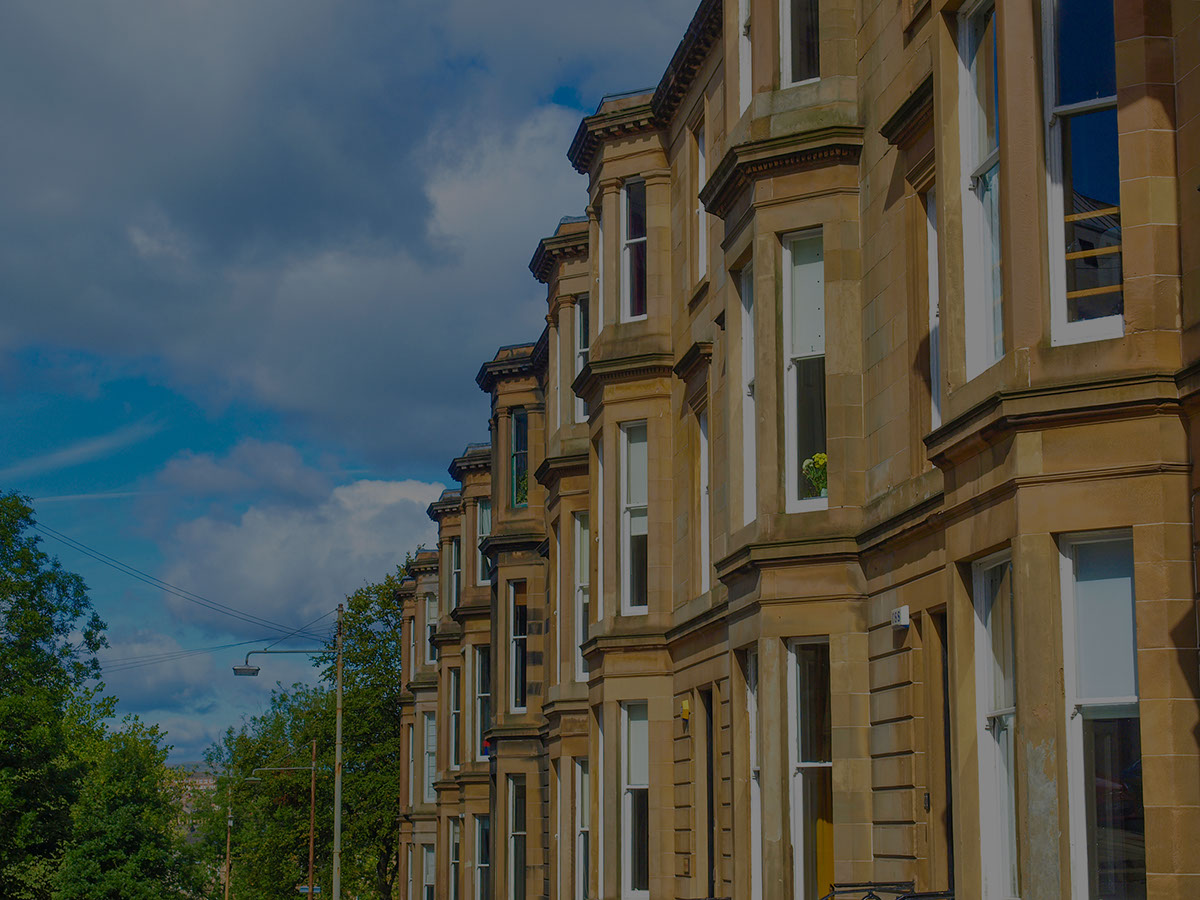 Row of houses in the sun